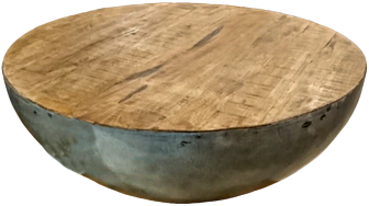 Couchtisch Mango-Teak auf Rundtonne