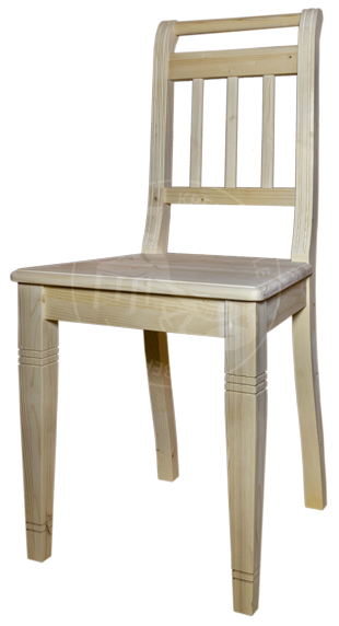 Unbehandelter Stuhl mit geradlinigem Design, Fichte massiv Fichtestuhl roh mit geradlinigen Beinen