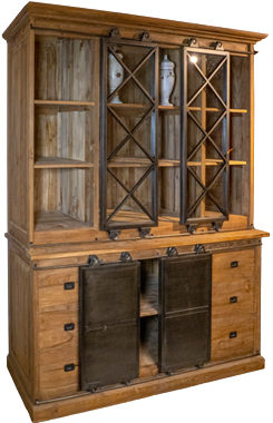 Teakholzbuffet "Barn Door" mit Metalltüren