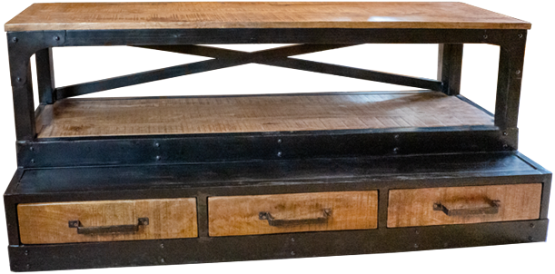Industrial TV-Sideboard Mangoholz Metall